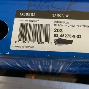 Women’s Adidas Samoa black sneaker